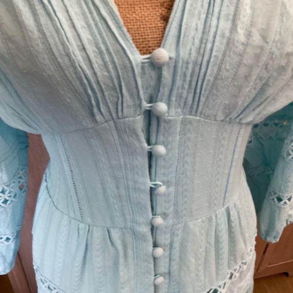 Max Studio Blue Gray Pleated Maxi Dress - Picture 8 of 16